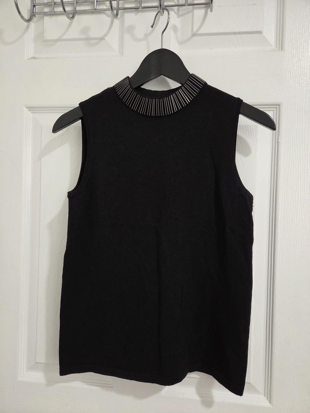 dorothy  Perkins leeveless Black Mock Neck Top with Embellished Collar